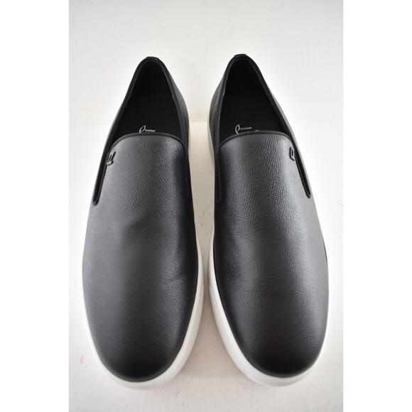 Christian Louboutin Mens Boatissimo Flat Black Leather Slip On Sneakers 42 9 - Picture 10 of 16